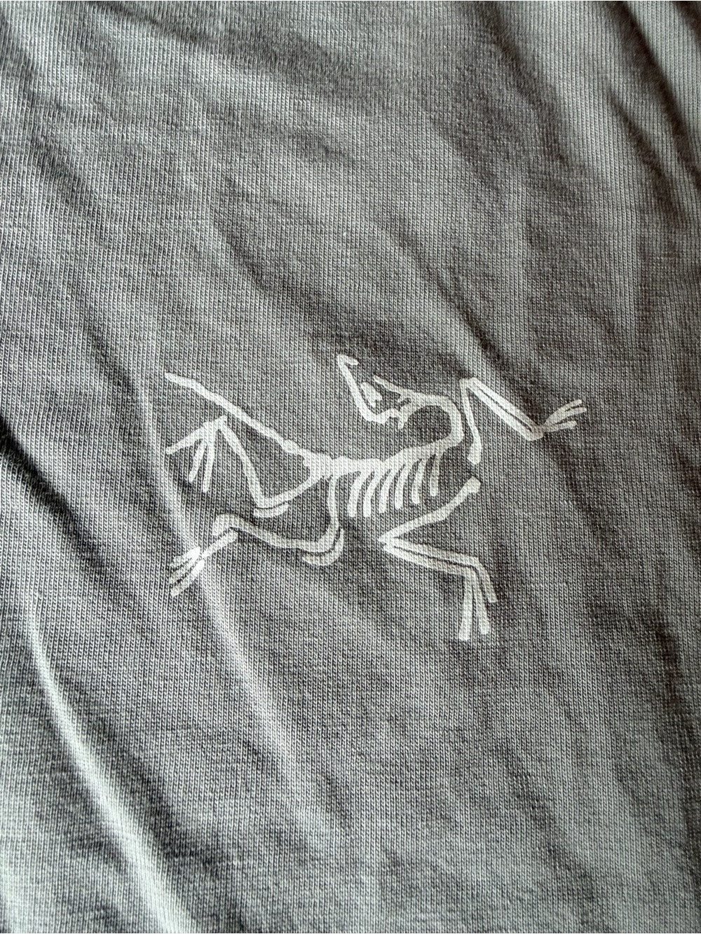 Arc'teryx Gray Short Sleeve Men’s Tee with White Skeleton Logo